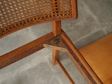 画像をギャラリービューアに読み込む, リーグモル・アンデルセン 北欧インテリア Rigmor Andersen chair 籐の背もたれと革張りの座面の椅子 ビンテージチェア 椅子の座枠