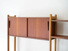 画像をギャラリービューアに読み込む, 北欧デザインのウォールユニット 飾り棚 本棚 シェルフ ビンテージ アンティーク キャビネット小の斜め