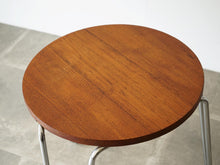 画像をギャラリービューアに読み込む, 北欧ヴィンテージ ミニテーブル サイドテーブル チーク Danish furniture design Circular side table テーブルの天板