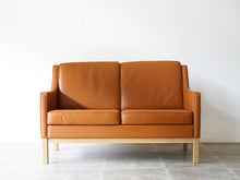 画像をギャラリービューアに読み込む, Erik Wørts Model L601/2 Sofa FDB møbler エリックウォルツ ワース レザーのソファ 革張りのリビングソファ 二人掛け