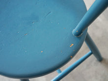 画像をギャラリービューアに読み込む, ボーエ・モーエンセン 青い椅子 北欧ビンテージ ダイニングチェア Børge Mogensen Blue chair モーエンセンの椅子の座面 塗装の剥がれあり