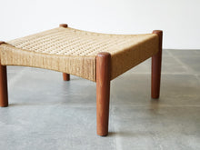 画像をギャラリービューアに読み込む, Mogens Kold Stool with papercord モーエンス・コード ペーパーコードの小さなスツール オットマン 北欧インテリア 小さい椅子 脚はチーク材