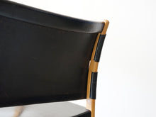 画像をギャラリービューアに読み込む, Per-Olof Scotte Premiär69 Chair OLD IKEA オールドイケア ビンテージチェア スウェーデン 北欧デザインのアームチェア 背もたれのフレームにレザーを巻き込んでいる