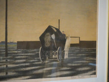 画像をギャラリービューアに読み込む, Folmer Bendtsen Lithograph デンマーク画家 リトグラフ北欧 インテリアアート 白い今と馬車の様子