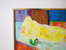 画像をギャラリービューアに読み込む, Buster Bruun Reclining model Oil painting デンマーク絵画 インテリアアート北欧 油絵 油彩画 ゴールドの額縁