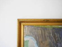 画像をギャラリービューアに読み込む, Niels Grønbech ニールスグロンベック 風景画 キャンバスに油彩 KONDO北欧ヴィンテージ 油絵の額