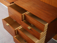 画像をギャラリービューアに読み込む, フィンユール ボヴィルケ製のウォールユニット 北欧ヴィンテージ 壁付け棚 Finn Juhl BO71 Bovirke wall shelving system チークのチェスト 6つの引き出し