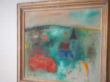画像をギャラリービューアに読み込む, Kai E Christensen Landscape 北欧デンマーク風景画 インテリアアート 油彩 油絵 教会のある景色