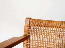 画像をギャラリービューアに読み込む, ボーエモーエンセン ダイニングチェア アームあり オークと籐 Børge Mogensen Model BM62 Chair モーエンセンのアームチェアの背もたれとフレーム角