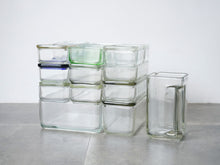 画像をギャラリービューアに読み込む, Wilhelm Wagenfeld Kubus 15 storage containers ヴィルヘルム・ヴァーゲンフェルト クブス ガラス容器 コンテナ バウハウス ドイツ製ヴィンテージ