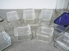 画像をギャラリービューアに読み込む, Wilhelm Wagenfeld Kubus 15 storage containers ヴィルヘルム・ヴァーゲンフェルト クブス ガラス容器 コンテナ バウハウス ドイツ製ヴィンテージ 大小様々