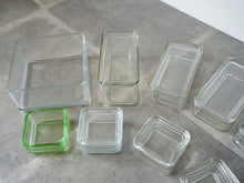 画像をギャラリービューアに読み込む, Wilhelm Wagenfeld Kubus 15 storage containers ヴィルヘルム・ヴァーゲンフェルト クブス ガラス容器 コンテナ バウハウス ドイツ製ヴィンテージ 大きな容器も