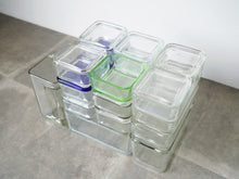 画像をギャラリービューアに読み込む, Wilhelm Wagenfeld Kubus 15 storage containers ヴィルヘルム・ヴァーゲンフェルト クブス ガラス容器 コンテナ バウハウス ドイツ製ヴィンテージ
