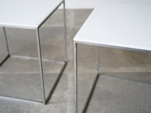 画像をギャラリービューアに読み込む, ポールケアホルム ネストテーブル Poul Kjærholm PK71 Three nesting tables E Kold Christensen ケアホルムのEKC製ビンテージテーブル 白いアクリルの天板と細いスチールのフレーム