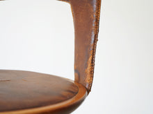 画像をギャラリービューアに読み込む, Tove Edvard Kindt-Larsen トーべ エドワード・キンドラーセン 回転チェア swivel chair 北欧ヴィンテージ 椅子の背もたれ レザー張り