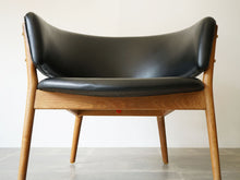 画像をギャラリービューアに読み込む, Nanna Ditzel Jørgen Ditzel Model 83 easy chair ナナ・ディッツェル&ヨルゲン・ディッツェル モデル83 黒革のイージーチェア 椅子の座枠