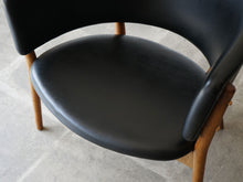 画像をギャラリービューアに読み込む, Nanna Ditzel Jørgen Ditzel Model 83 easy chair ナナ・ディッツェル&ヨルゲン・ディッツェル モデル83 黒革のイージーチェア 椅子の座面 黒いレザー張り