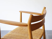 画像をギャラリービューアに読み込む, ボーエ・モーエンセン アームチェア オークと籐編み Børge Mogensen Oak armchair 椅子のフレーム