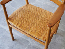 画像をギャラリービューアに読み込む, ボーエ・モーエンセン アームチェア オークと籐編み Børge Mogensen Oak armchair 椅子の座面