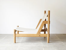 画像をギャラリービューアに読み込む, Danish design Easy chair with canvas デンマークデザイン キャンバス生地張り 北欧ヴィンテージ イージチェアの側面