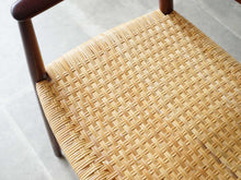 画像をギャラリービューアに読み込む, Ejner Larsen Aksel Bender Madsen Willy Beck アイナー ラーセン アクセル ベンダー マッセン ヴィリーベック 籐編み チークアームチェアの座面