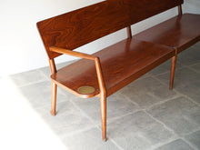 画像をギャラリービューアに読み込む, フリッツハンセン1940〜1950年代ビンテージのベンチ Fritz Hansen wood vintage Bench 木製の長椅子 ベンチの肘掛け