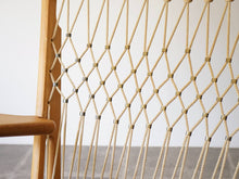 画像をギャラリービューアに読み込む, ハンスJウェグナー イージーチェア ラウンジチェア ヨハネスハンセン製ビンテージ Hans J. Wegner JH719 Chair ウェグナーの椅子の背もたれ フラッグハリヤード編み