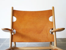 画像をギャラリービューアに読み込む, ボーエ・モーエンセン ハンティングチェア ビンテージ Børge Mogensen The Hunting Chair Model 2229 by Erhard Rasmussen 北欧デザイン名作チェア 椅子の背もたれ フルグレインレザー 革張りのラウンジチェア