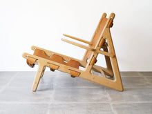 画像をギャラリービューアに読み込む, ボーエ・モーエンセン ハンティングチェア ビンテージ Børge Mogensen The Hunting Chair Model 2229 by Erhard Rasmussen 北欧デザイン名作チェア 椅子の側面