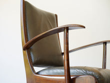 画像をギャラリービューアに読み込む, デンマークのマホガニーチェアの左肘掛