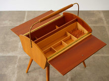 画像をギャラリービューアに読み込む, デンマークのソーイングボックス(裁縫箱)開いた