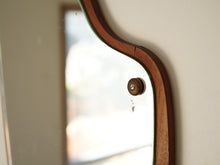 画像をギャラリービューアに読み込む, デンマークデザインの壁掛け鏡ヴィンテージミラーの丸いチーク