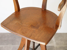 画像をギャラリービューアに読み込む, 木製の回転椅子 1920〜1930年代製アンティークな椅子の座面