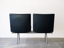 画像をギャラリービューアに読み込む, Hans J Wegner Kastrup sofa CH402 ハンスJウェグナー エアポートチェア カストラップベンチの背面 二人用ソファ 黒レザー