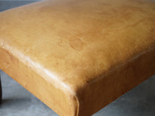 画像をギャラリービューアに読み込む, デンマークデザイン天然革とマホガニーのスツールのレザー