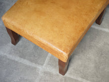 画像をギャラリービューアに読み込む, デンマークデザイン天然革とマホガニーのスツール