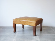 画像をギャラリービューアに読み込む, デンマークデザイン天然革とマホガニーのスツール