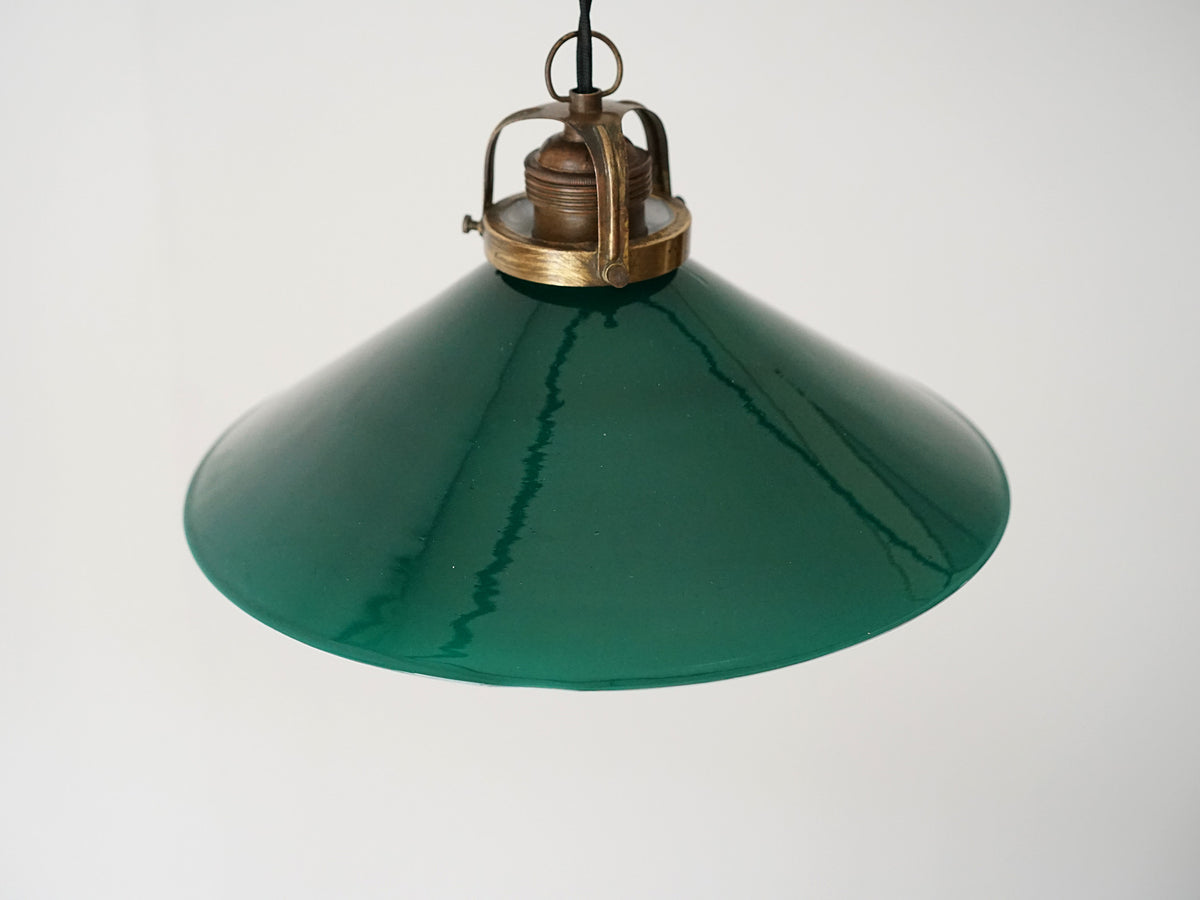 Danish design Pendant lamp of Green opal glass