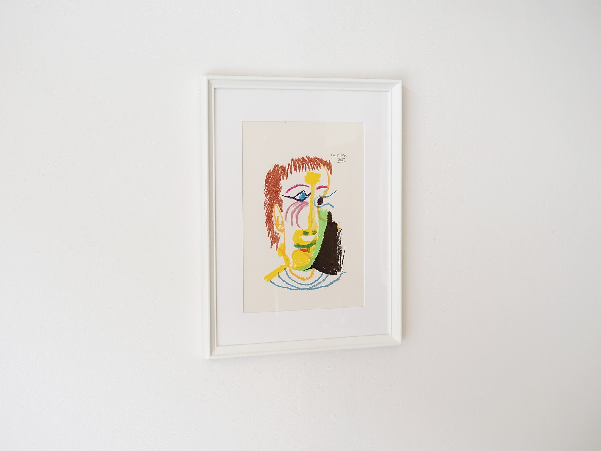 金庫通販ピカソ　リトグラフ　Picasso 「Le Gout du Bonheur（甘い生活）」より　「自画像？2」　1964－1970　限定666部 石版画、リトグラフ