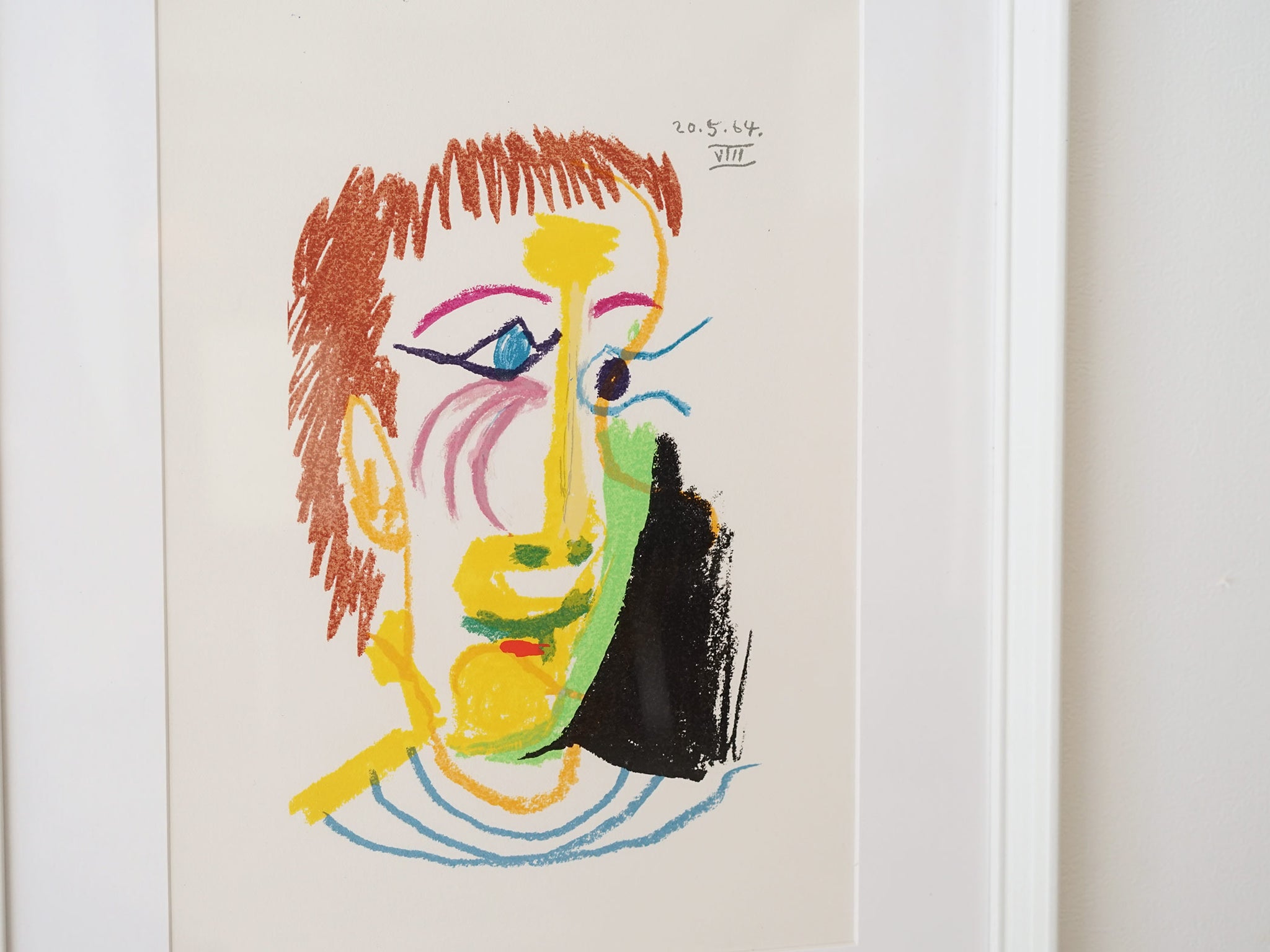 【お得限定SALE】ピカソ　リトグラフ　Picasso 「Le Gout du Bonheur（甘い生活）」より　「自画像？2」　1964－1970　限定666部 石版画、リトグラフ