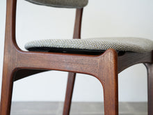 画像をギャラリービューアに読み込む, エリック・バックのダイニングチェア グレー布張り Erik Buch Model 49 Chair 北欧デザインの椅子　椅子のフレーム 座枠
