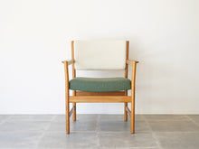 画像をギャラリービューアに読み込む, Danish Design Oak Armchair Illums Bolighus Kjellerup Vaeveri デンマークデザイン オーク材 ウール張り アームチェア
