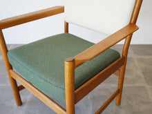 画像をギャラリービューアに読み込む, Danish Design Oak Armchair Illums Bolighus Kjellerup Vaeveri デンマークデザイン オーク材 ウール張り アームチェア
