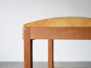 リーグモル・アンデルセン 北欧インテリア Rigmor Andersen chair 籐の背もたれと革張りの座面の椅子 ビンテージチェア 椅子の座枠と座面