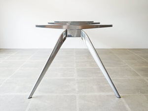 Todd Bracher Fritz Hansen T-No.1 glass tableトッド・ブレイチャー フリッツハンセン製 大きなガラステーブル 会議テーブルおしゃれ デザイナーズテーブル 10人用 スチールのフレームのみ