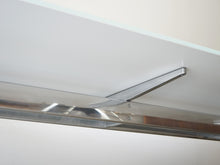 画像をギャラリービューアに読み込む, Todd Bracher Fritz Hansen T-No.1 glass tableトッド・ブレイチャー フリッツハンセン製 大きなガラステーブル 会議テーブルおしゃれ デザイナーズテーブル 10人用 ガラス天板の裏面とスチールのフレーム
