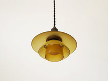 画像をギャラリービューアに読み込む, Poul Henningsen Louis Poulsen PH1/1ポールヘニングセン 琥珀 アンバー ルイスポールセン ペンダントランプ の3つのシェードとボトムカバー
