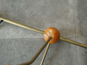 高さ調節のできるビンテージランプ テーブルライト Otto Kolb Jacques Biny  ランプのオレンジの球体が欠けている
