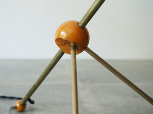 高さ調節のできるビンテージランプ テーブルライト Otto Kolb Jacques Biny ライトの高さ調節部にオレンジの球体　欠けている