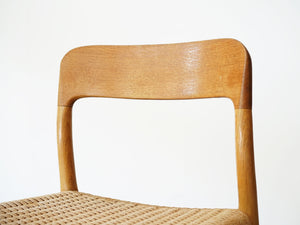 ニールスOモラーのダイニングチェア モデル75 ペーパーコードの椅子  JLモラーのチェア Niels O.Møller chair75 椅子の背もたれ